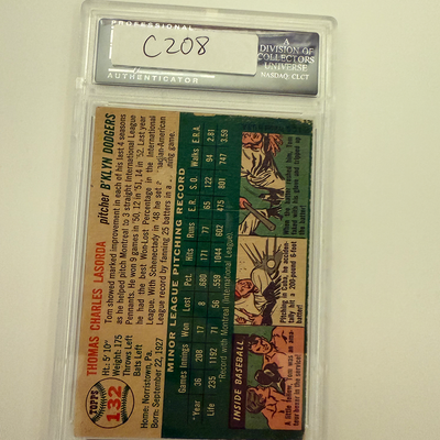 Tommy Lasorda Signed 1954 Topps Rookie #132 PSA Auto Authentic