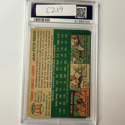 Tommy Lasorda Signed 1954 Topps Rookie #132 PSA 10 Auto