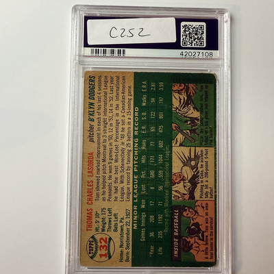 Tommy Lasorda Signed 1954 Topps Rookie #132 HOF 97 PSA 10 Auto