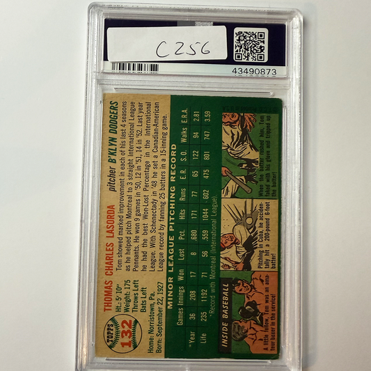 Tommy Lasorda Signed 1954 Topps Rookie #132 HOF 97 PSA 10 Auto