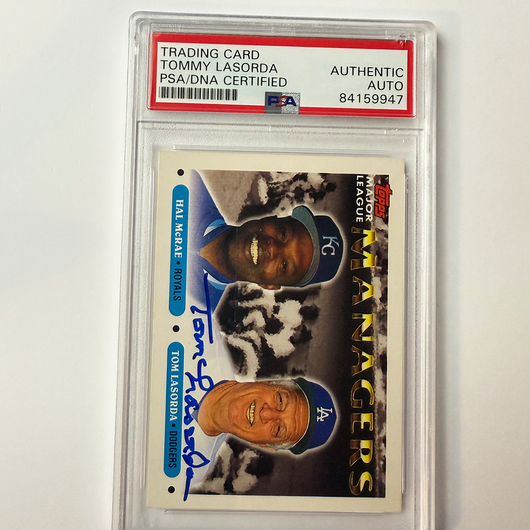 Tommy Lasorda Signed 1993 Topps # 507 PSA Auto Authentic
