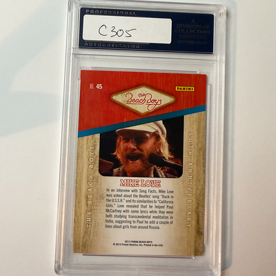 Mike Love Beach Boys Signed 2013 Panini #45 PSA Auto Authentic