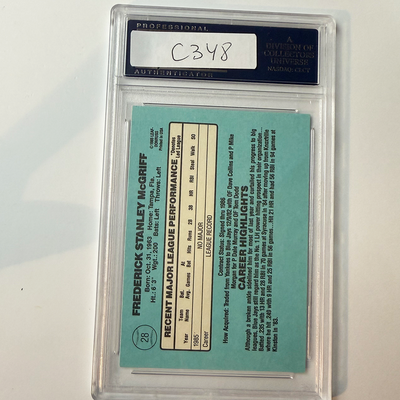Fred McGriff Signed 1986 Donruss Rookie #28 PSA Auto Authentic