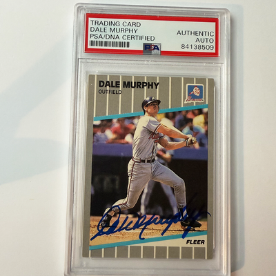 Dale Murphy Signed 1989 Fleer #596 PSA Auto Authentic