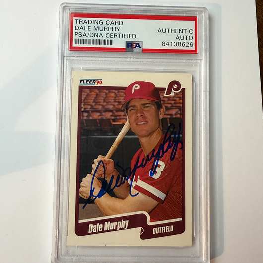 Dale Murphy Signed 1990 Fleer Update #U-46 PSA Auto Authentic