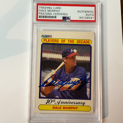 Dale Murphy Signed 1990 Fleer #623 PSA Auto Authentic