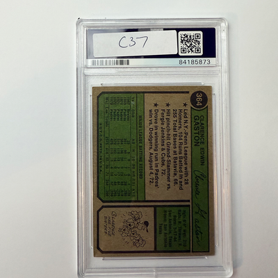 Clarence Cito Gaston Signed 1974 Topps #364 PSA Auto Authentic