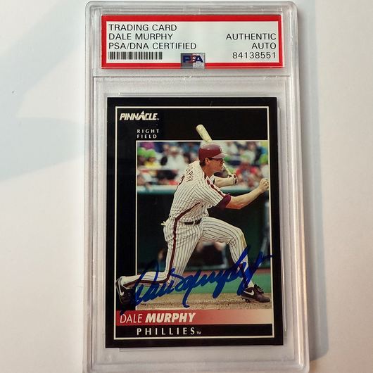 Dale Murphy Signed 1992 Pinnacle #124 PSA Auto Authentic