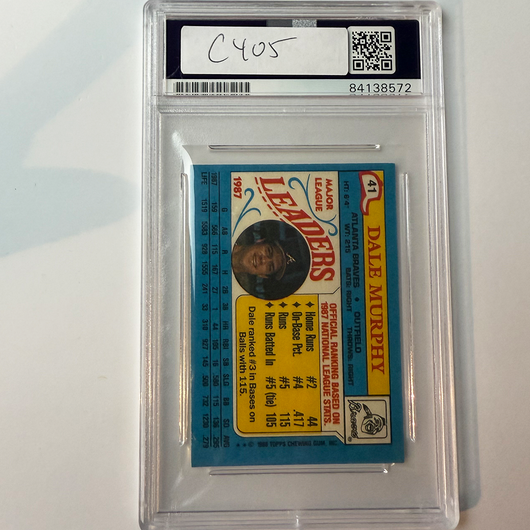 Dale Murphy Signed 1988 Topps Leaders #41 PSA Auto Authentic