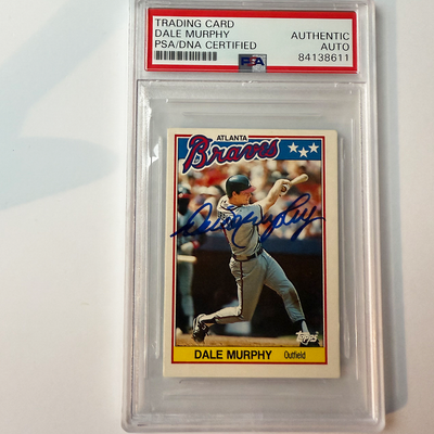 Dale Murphy Signed 1988 Topps #52 PSA Auto Authentic
