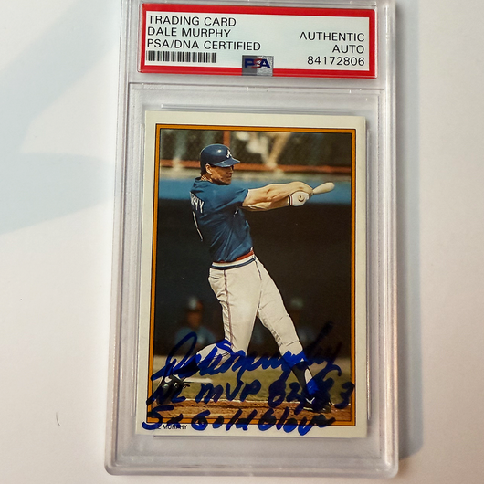 Dale Murphy Signed 1987 Topps All Star#6 w/2 Inscriptions PSA Auto Authentic