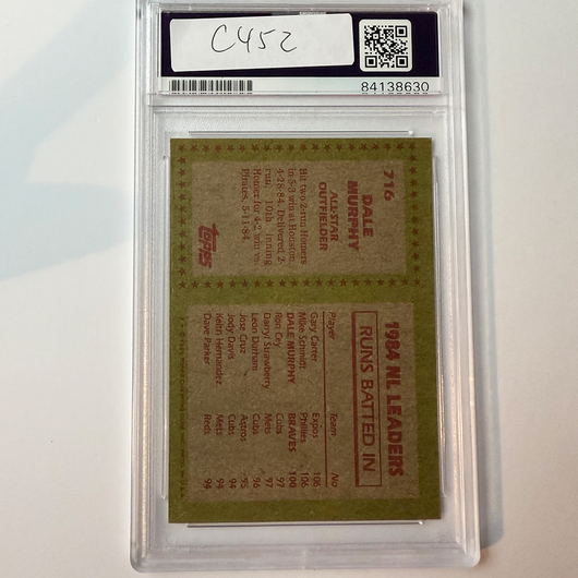Dale Murphy Signed 1985 Topps #716 7X All Star PSA Auto Authentic