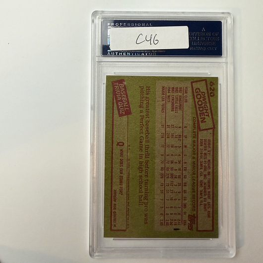 Dwight Gooden Signed 1985 Topps Rookie #620 PSA Auto Authentic