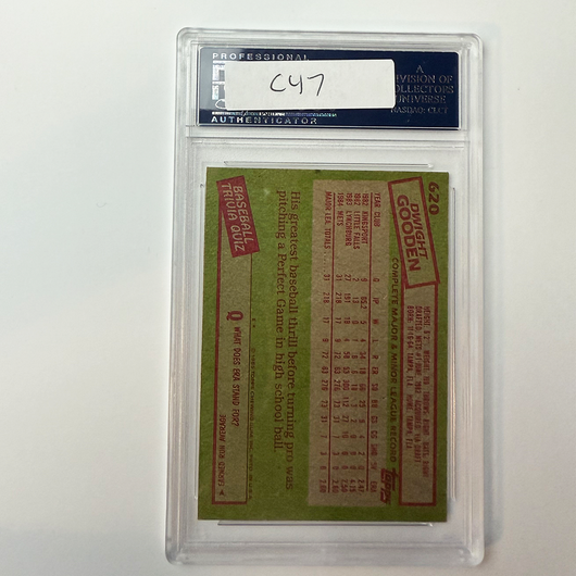 Dwight Gooden Signed 1985 Topps Rookie #620 84 ROY PSA Auto Authentic