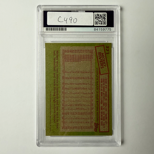 Mickey Rivers Signed 1985 Topps #371 w/2 Inscriptions PSA Auto Authentic