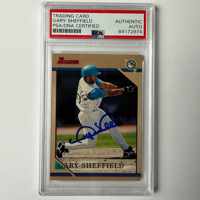 Gary Sheffield Signed 1996 Bowman #42 PSA Auto Authentic