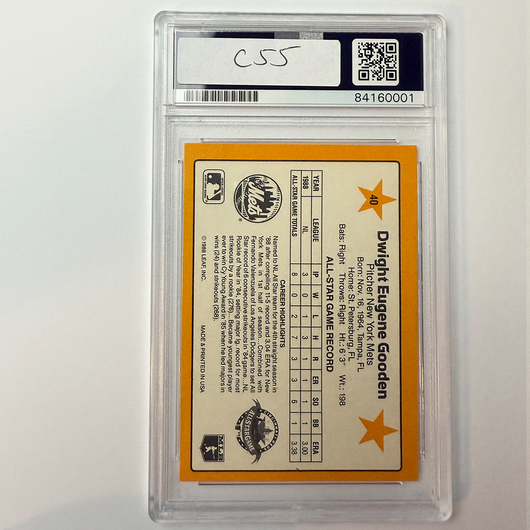 Dwight Gooden Signed 1989 Donruss Highlights #40 w/ 4 Inscriptions PSA Auto Authentic