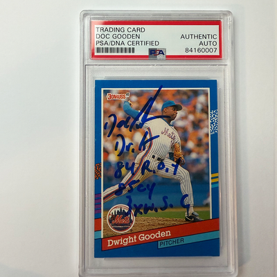 Dwight Gooden Signed 1991 Donruss #266 w/4 Inscriptions PSA Auto Authentic