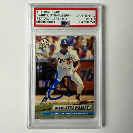 Darryl Strawberry Signed 1992 Ultra #219 PSA Auto Authentic