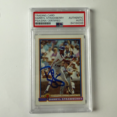 Darryl Strawberry Signed 1991 Bowman #382 PSA Auto Authentic
