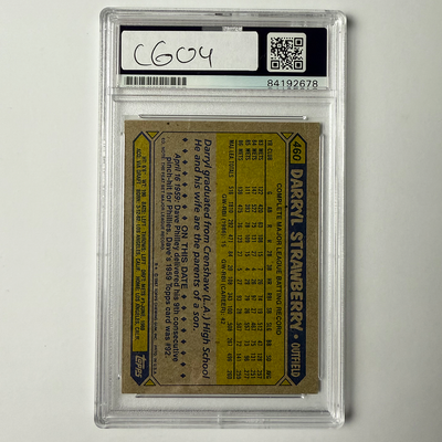 Darryl Strawberry Signed 1987 Topps #460 PSA Auto Authentic