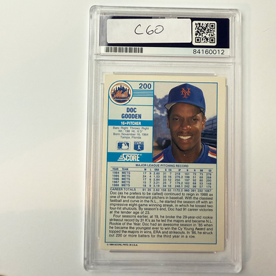 Dwight Gooden Signed 1989 Score #200 w/4 Inscriptions PSA Auto Authentic