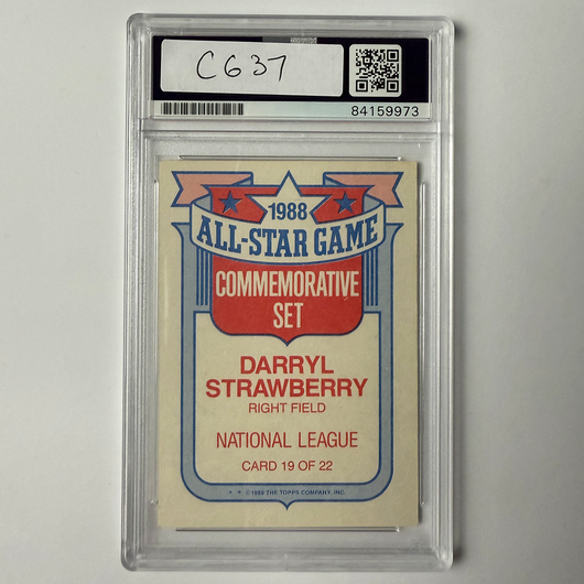 Darryl Strawberry Signed 1988 Topps Commemorative #19 PSA Auto Authentic
