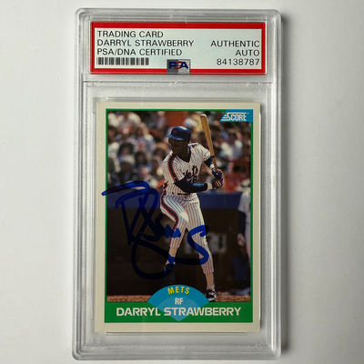 Darryl Strawberry Signed 1989 Score #10 PSA Auto Authentic