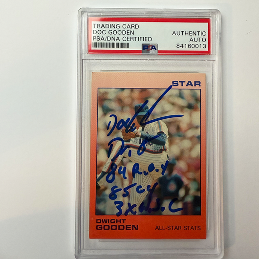 Dwight Gooden Signed 1988 Star #4 w/4 Inscriptions PSA Auto Authentic