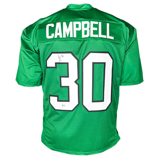 Jihaad Campbell Signed Philadelphia Throwback Green Football Jersey (Beckett)