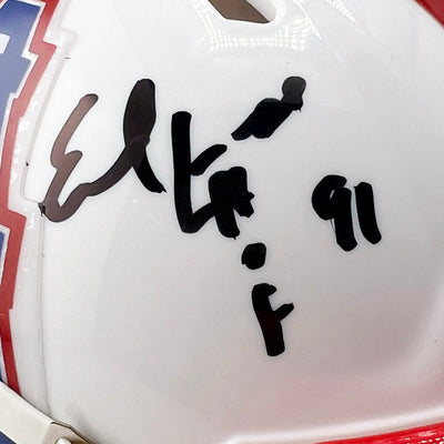 Earl Campbell Signed HOF 91 Inscription Houston Oilers Throwback 81-98 Speed Mini Football Helmet (Beckett)