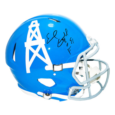 Earl Campbell Signed HOF 91 Inscription Houston Oilers Throwback 60-62 Authentic Speed Full-Size Football Helmet (JSA)
