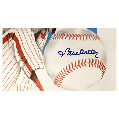 Steve Carlton Signed Baseball 18x24 Photo (JSA)