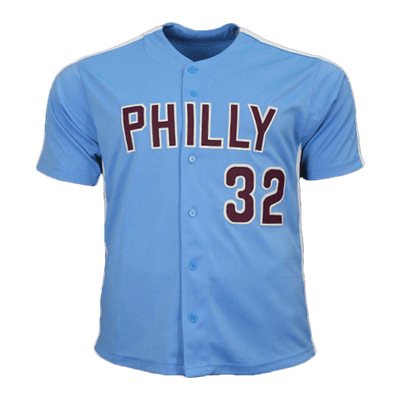 Steve Carlton Signed Philadelphia Baseball Jersey Blue (JSA)