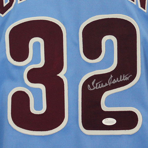 Steve Carlton Signed Philadelphia Baseball Jersey Blue (JSA)
