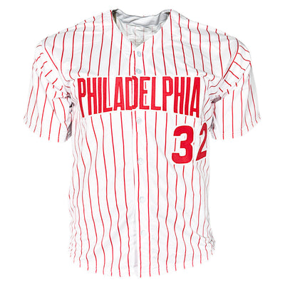 Steve Carlton Signed CY 72, 77, 80, 82 Inscription Philadelphia Pinstripe Baseball Jersey (JSA)