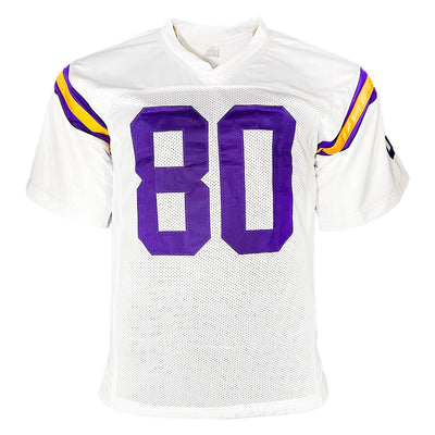 Cris Carter Signed Minnesota White Football Jersey (Beckett)