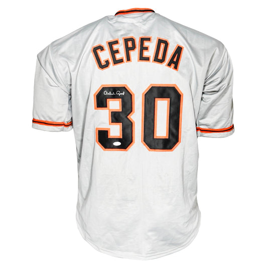 Orlando Cepeda Signed San Francisco Grey Baseball Jersey (JSA)