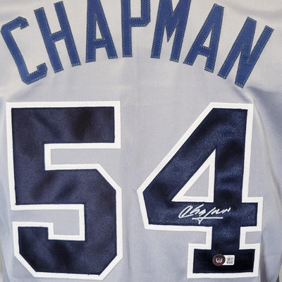 Aroldis Chapman Signed New York Grey Baseball Jersey (Beckett)