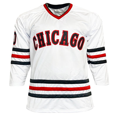 Chevy Chase Signed Griswold Chicago White Hockey Jersey (Beckett)