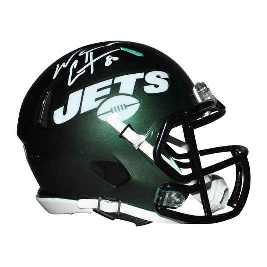 Wayne Chrebet Signed New York Jets Speed Mini Replica Green Football Helmet (Beckett)