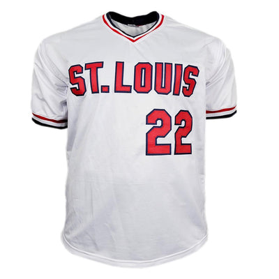 Jack Clark Signed The Ripper Inscription St. Louis White Baseball Jersey (JSA)