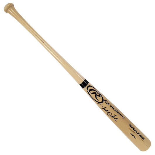 Jack Clark Signed F*** the Dodgers Inscription Rawlings Blonde Baseball Bat (JSA)