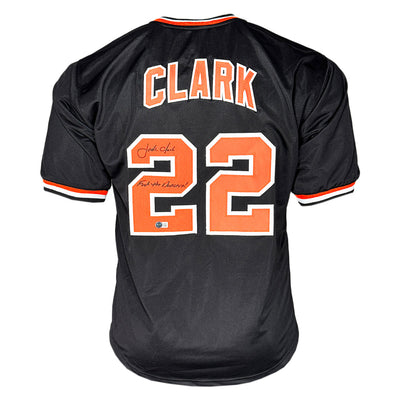Jack Clark Signed F*** the Dodgers Inscription San Francisco Black Baseball Jersey (Beckett)