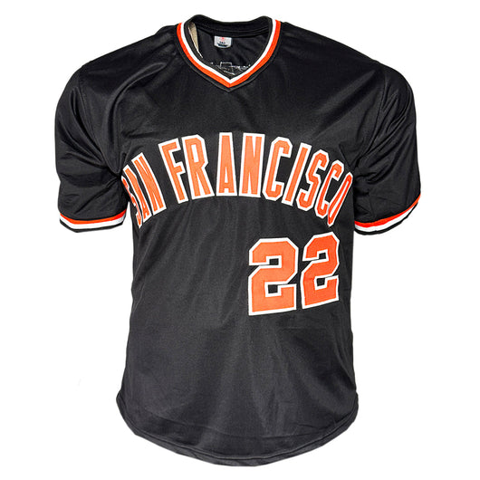 Jack Clark Signed F*** the Dodgers Inscription San Francisco Black Baseball Jersey (Beckett)
