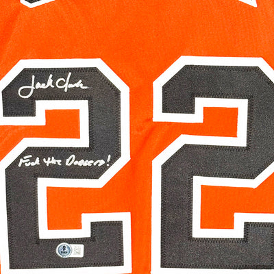Jack Clark Signed F*** the Dodgers Inscription San Francisco Orange Throwback Baseball Jersey (Beckett)