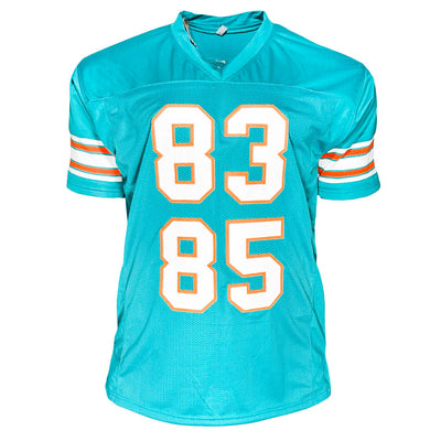 Marks Brothers Mark Clayton & Mark Duper Signed Miami Teal Football Jersey (JSA)