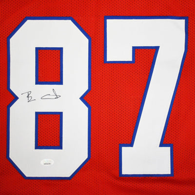Ben Coates Signed New England Red Football Jersey (JSA)