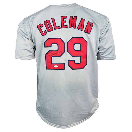 Vince Coleman Signed St. Louis Grey Baseball Jersey (JSA)