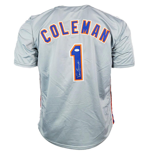 Vince Coleman Signed New York Grey Baseball Jersey (JSA)